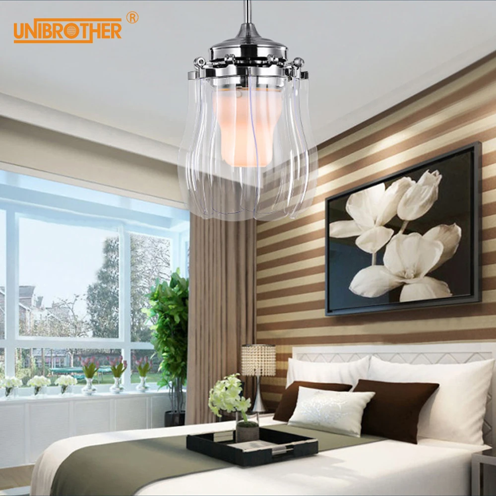 Led Ceiling Fan Lamp With Light Invisible Folding Modern