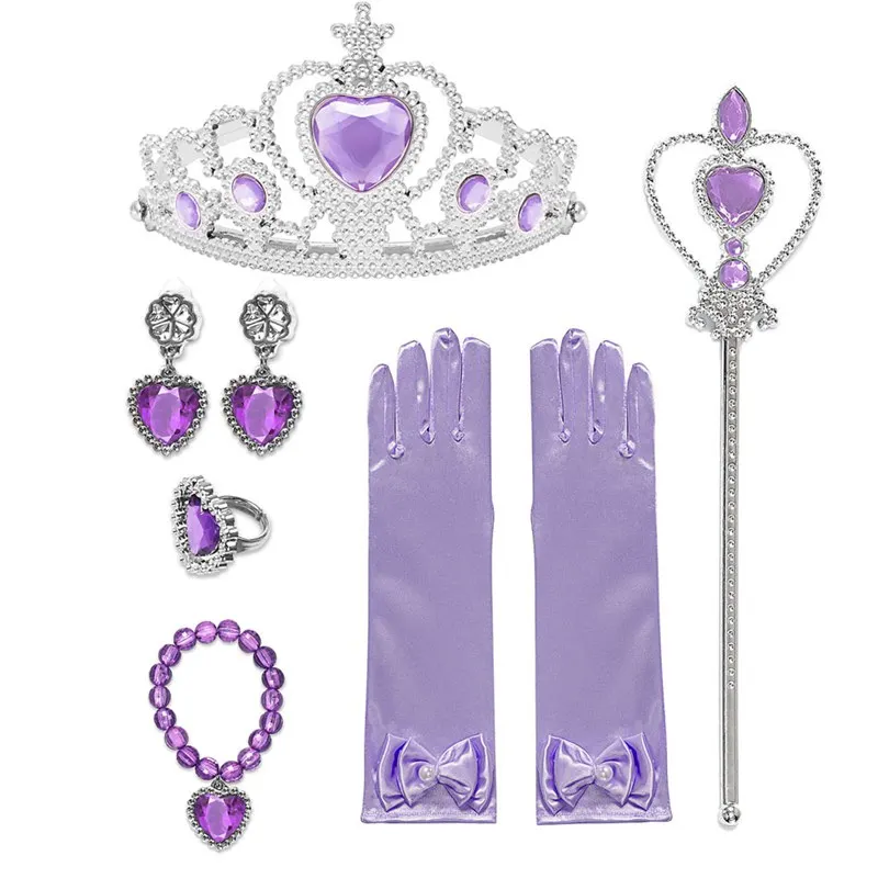 Accessories 01 MUABABY/нарядное платье Русалочки для девочек; Детская фотография; тюль; Ариэль; маскарадный костюм принцессы для девочек; длинное платье для рождественской вечеринки - Цвет: Accessories 01