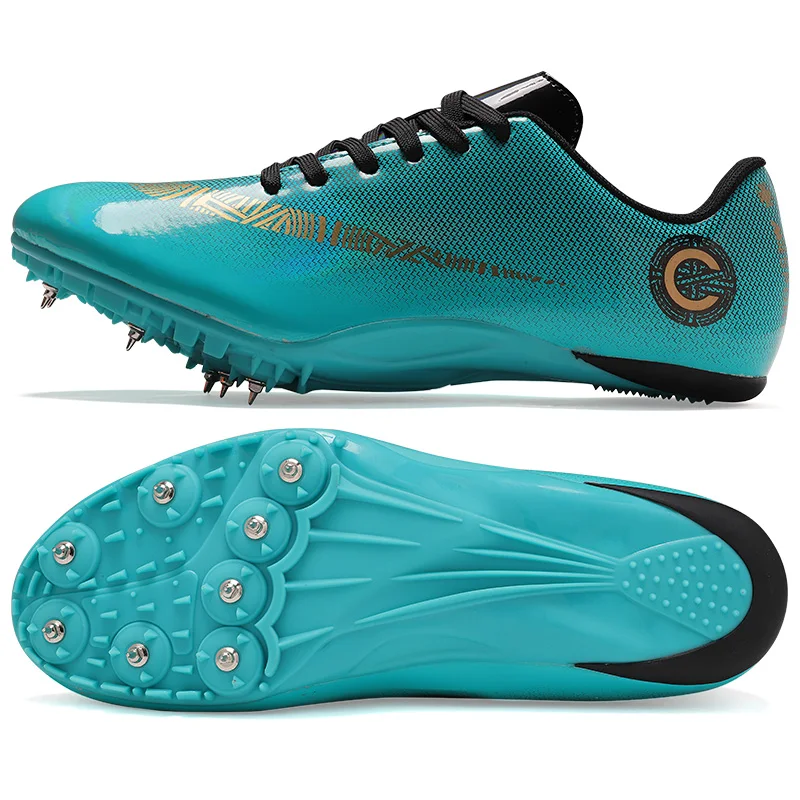 Спортивная обувь для мужчин и женщин, Дышащие Беговые кроссовки с шипами, зеленые оранжевые спортивные кроссовки с шипами, мужские кроссовки - Цвет: see chart