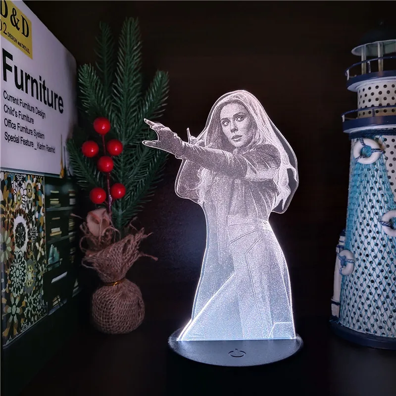 С героями комиксов Марвел Алая ведьма Ванда видение 3D визуальный светильник