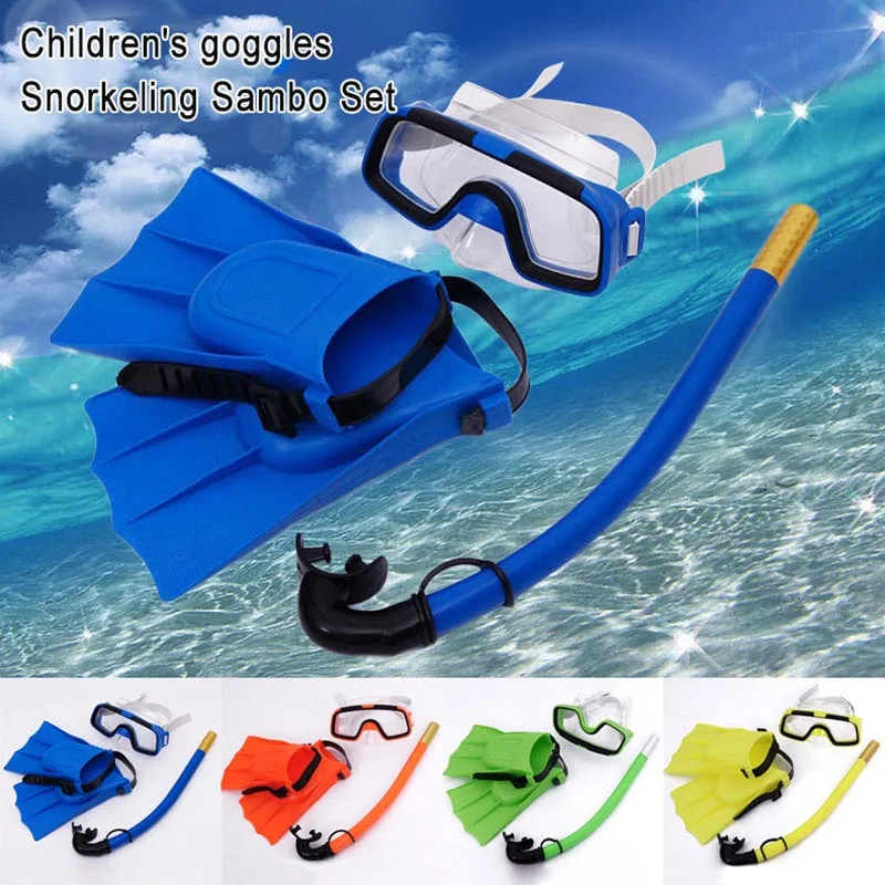 

Children Diving Mask Set Anti-Fog Swimming Goggle Masks Snorkel Fins Kit for Kids Boys Girls ENA88