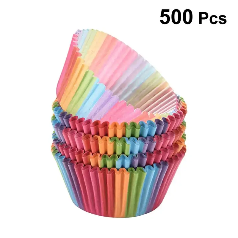 

500pcs Colorful Muffin Cups Paper Cupcake Mold Small Cake Holder Baking Cups For Home Dessert Shop Wedding Party Supplies