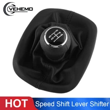 Vehemo 5 velocidade de couro do carro alavanca alavanca shifter gaitor bota vara canetas capa poeira para volkswagen passat b5 estilo do carro