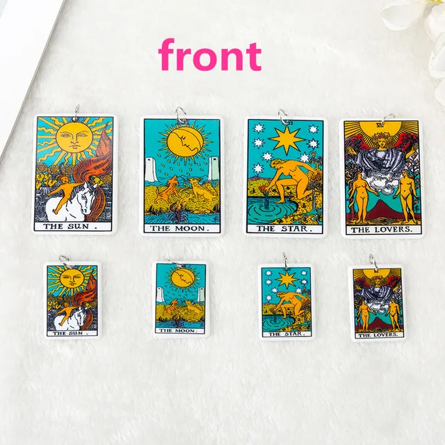 마법의 점을 위한 매혹적인 작은 타로 카드 펜던트