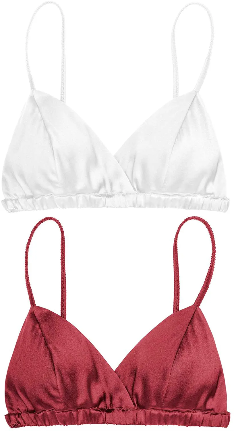 Triângulo de Seda Copo sem Fio Suave e Confortável Livre Unpadded Clássico Feminino Bralette Suave Sutiã Fio Topo 8 High Quality Pijamas e Moda Íntima