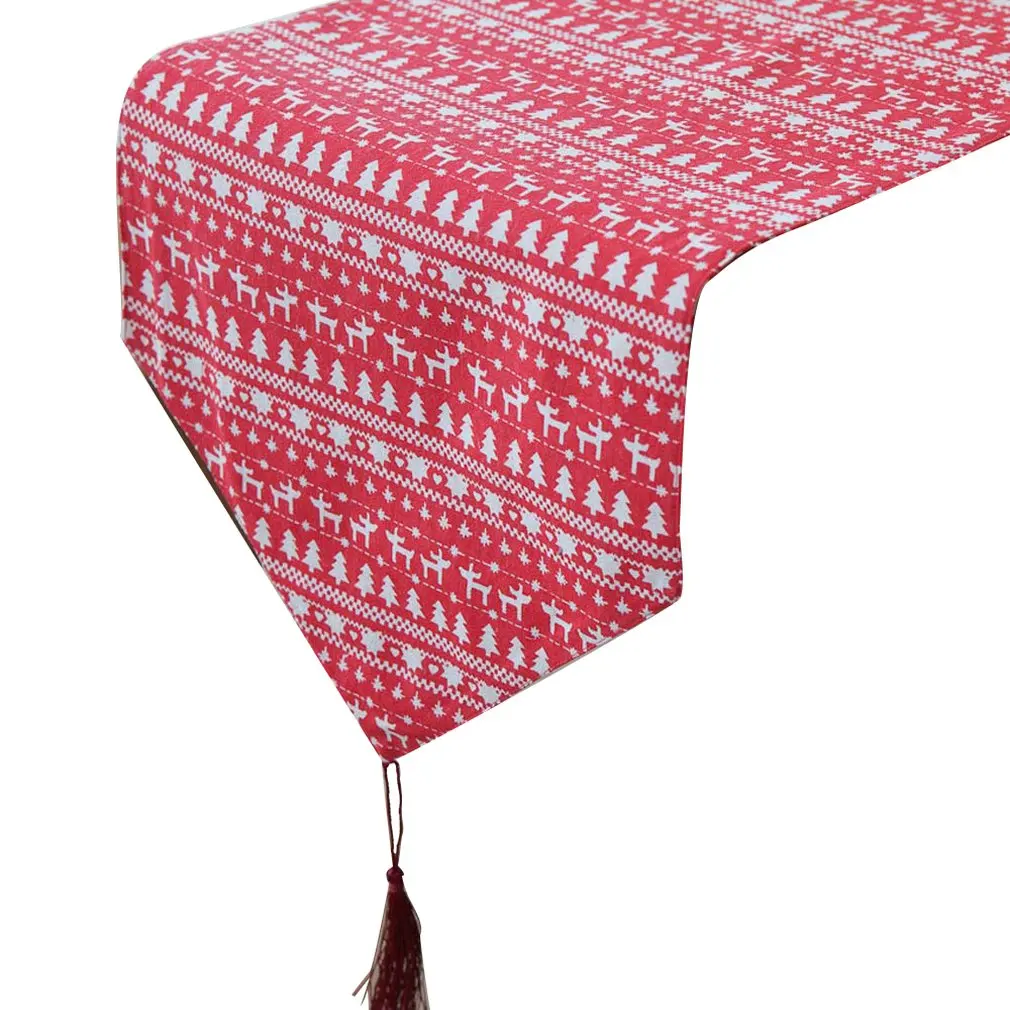 

Christmas supplies linen printed Christmas tablecloths Christmas tree elk pattern Christmas tablecloth