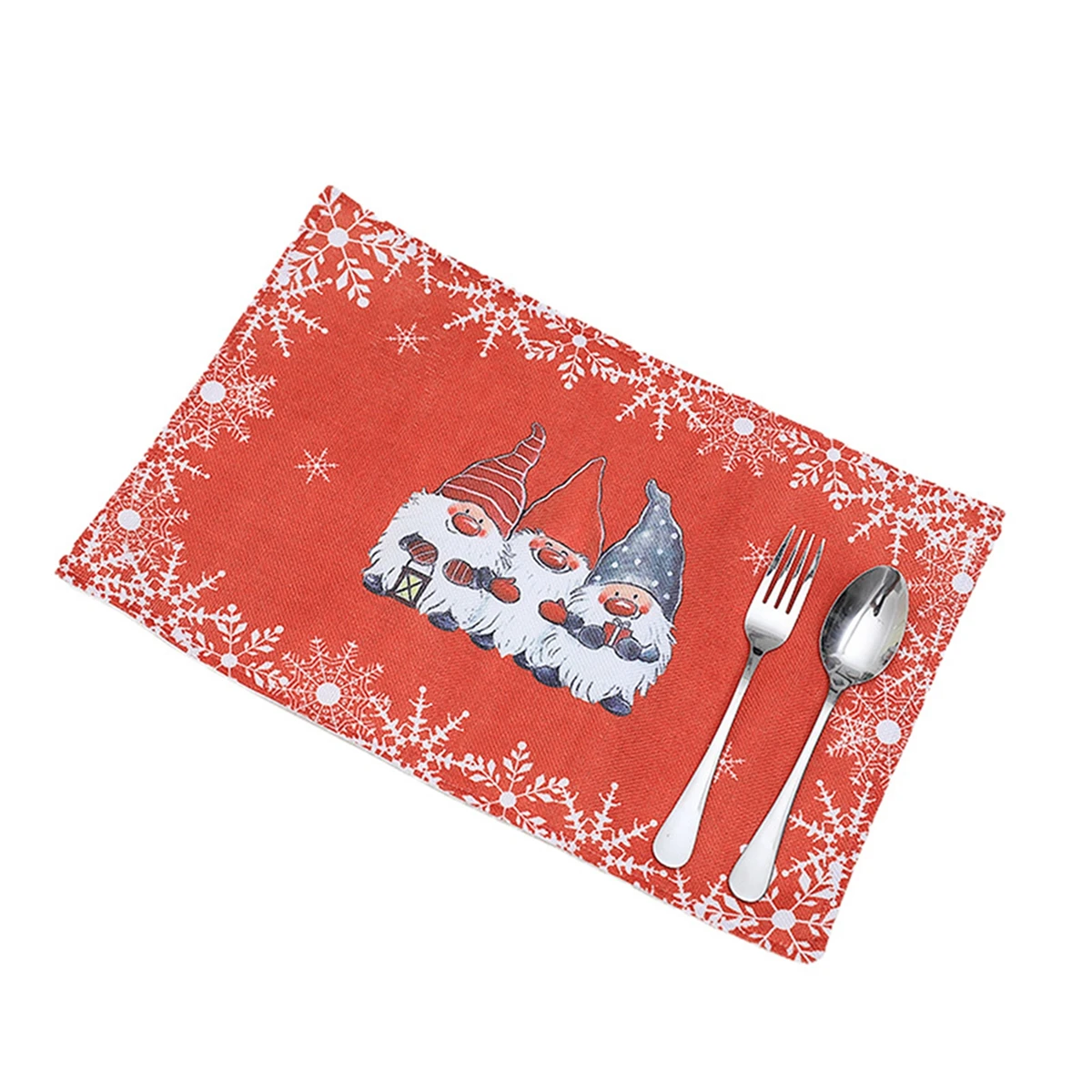 

Faroot Christmas Placemats, Non Slip Heat-Resistant Holiday Table Mats with Gnome Pattern for Kitchen Dinner