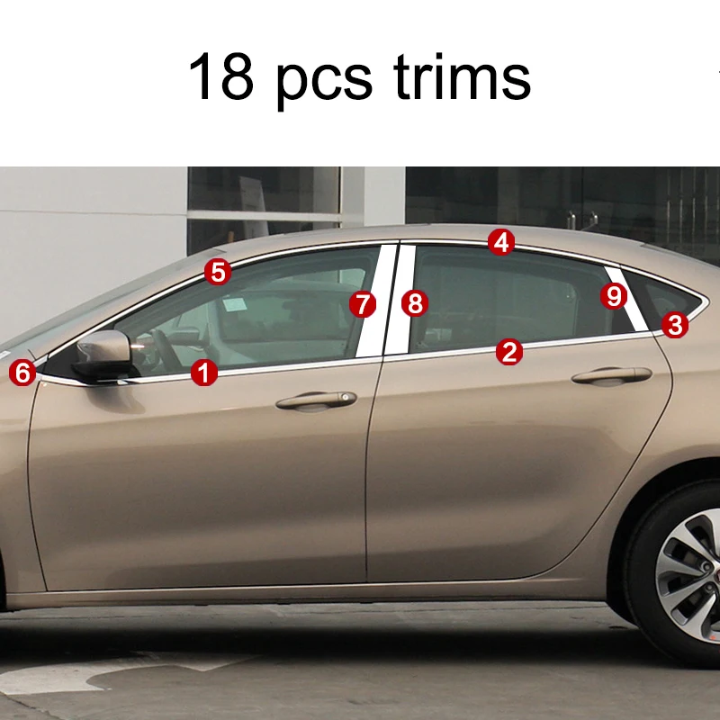Нержавеющая сталь окна автомобиля планки для dodge Дротика 2013 fiat Viaggio - Цвет: 18 pcs trims