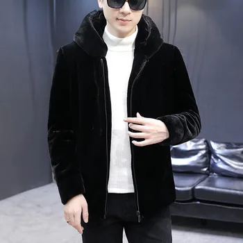 

BO winter of 2020 young men with thick coat imitation rabbit hair short fur plush leather