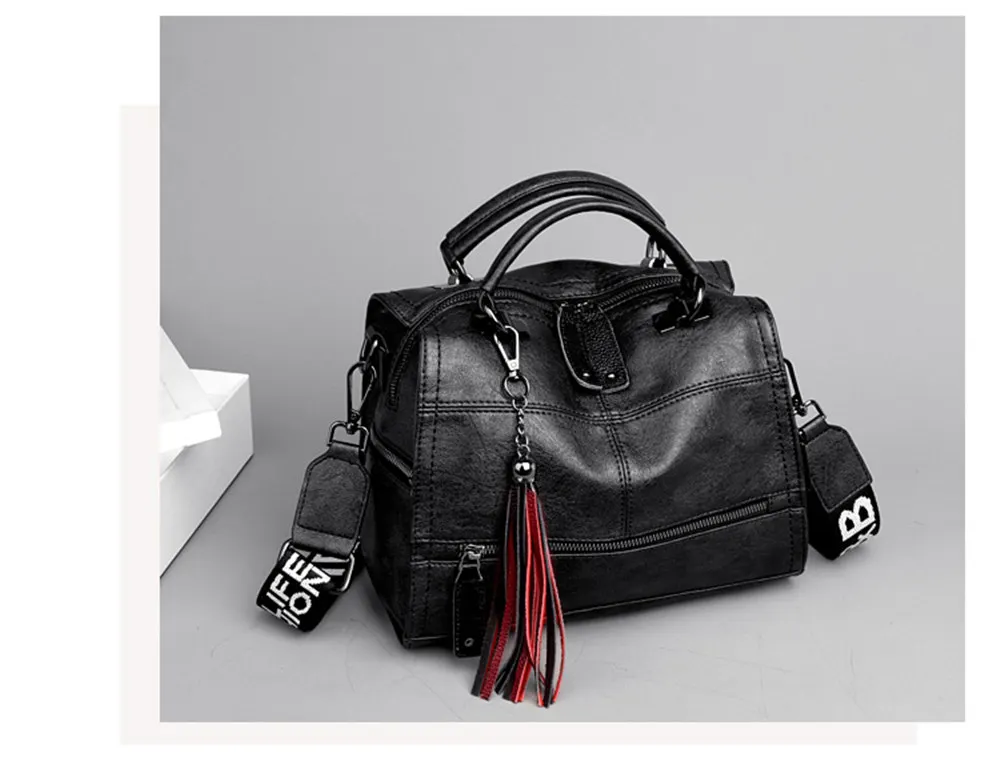 Женские кожаные сумки высокого качества с кисточками, женские сумки через плечо для женщин, Повседневная сумка, винтажная сумка, новая
