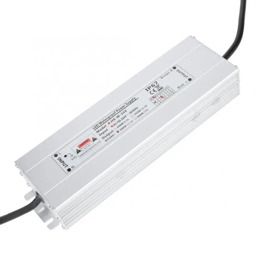 

IP67 Waterproof Switching Power Supply AC to DC 24V 12.5A 300W for Light Box/Light Strip For Led Strips Light Strips Guardrail