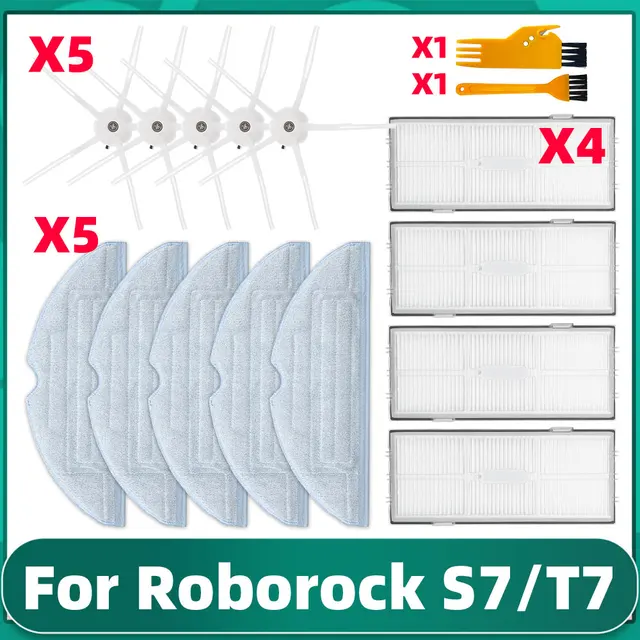 Xiaomi Roborock S7 Max / T7S Plus / G10 Replacement Parts Main Side Brush Hepa Filter Mop Dust Bag Cover Vacuum Cleaner Kits Set K