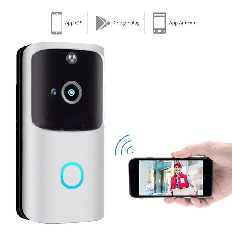 Timbre de vídeo inalámbrico con WiFi, intercomunicador bidireccional, PIR inteligente, cámara de seguridad, llamada HD, cámaras de seguridad para el hogar
