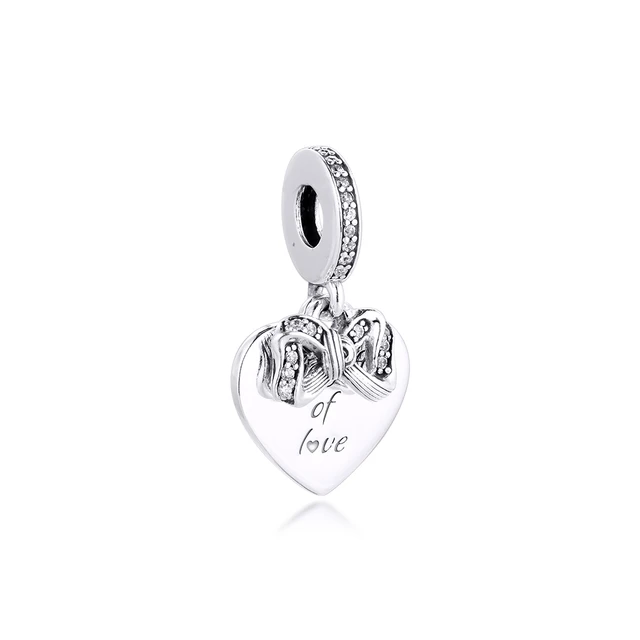 Pink Heart 2 Pc Magnetic Sterling Silver & Crystals Bead Charm - The Black  Bow Jewelry Company