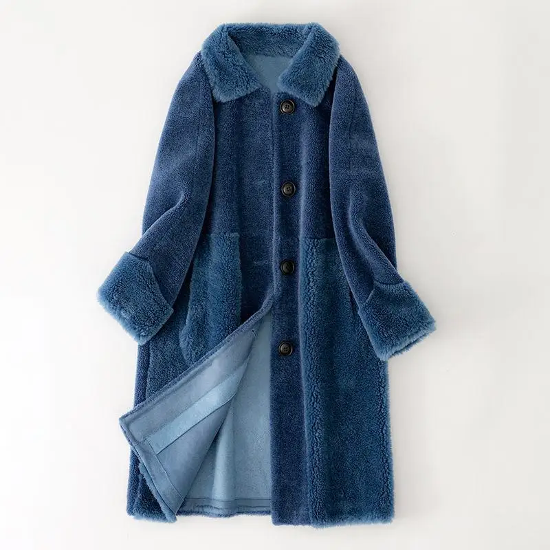 Best 2019 Winter Women Real Fur Coat Natural Sheep Shearing Fur Coats Female Thicken Warm Wool Faux Suede Liner Jacket Invierno K306