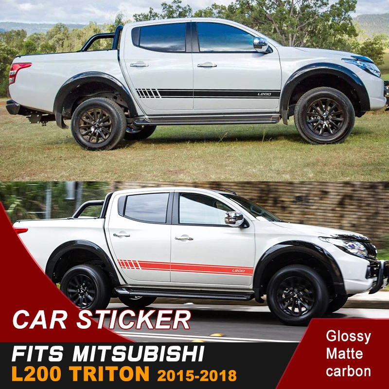 Градиентная линия боковой двери графическая Виниловая наклейка для mitsubishi l200 triton 2006