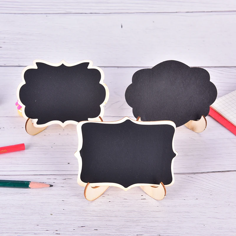 Wooden Blackboard Wooden Chalkboard 1PC Mini Wooden Blackboard Portable Message Board Chalkboard Stand Universal Wedding Party Table Decor Tags