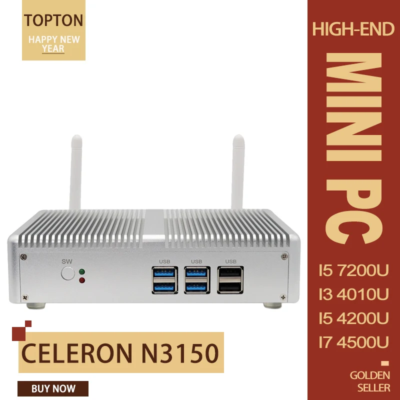 Мини ПК Windows 10 процессор Intel N3150 4 ГБ DDR3/64 Гб SSD поддерживает WiFi Dual/Gigabit Ethernet/HDMI/VGA/Dual