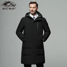 Новая мужская одежда, зимний теплый пуховик с капюшоном, толстый длинный тонкий пуховик, Мужская черная брендовая одежда размера плюс 5XL