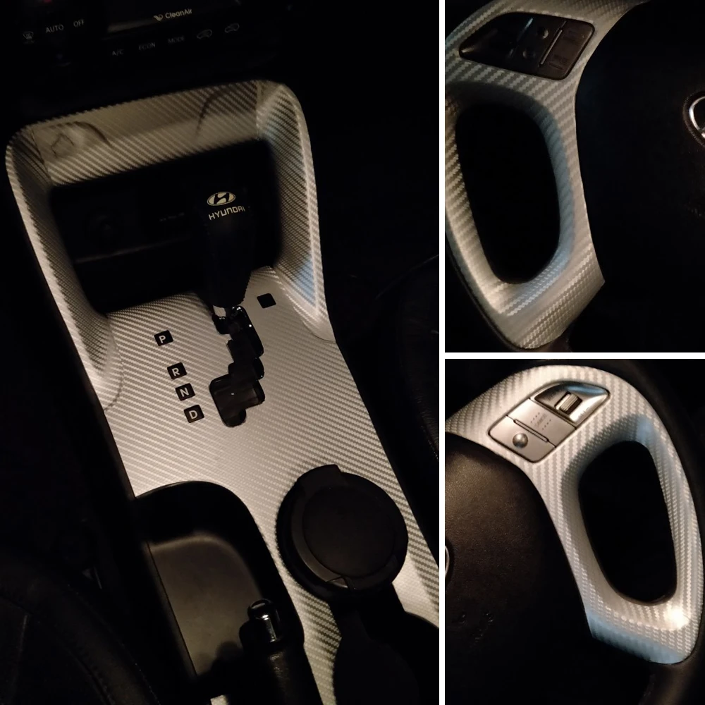 Для hyundai ix35 2010- внутренний центральный Управление Панель дверные ручки 3D/5 мм Углеродистой волокно наклейки стайлинга автомобилей аксессуары