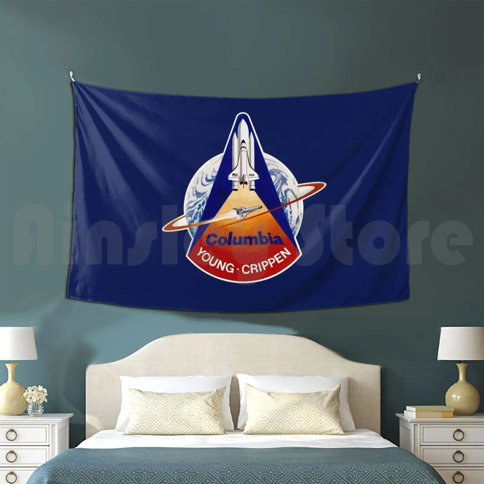 Space Shuttle Patch Arazzo Soggiorno Camera Da Letto Space Shuttle Spacex Patch Esplosione First Moon Space Station Hubble