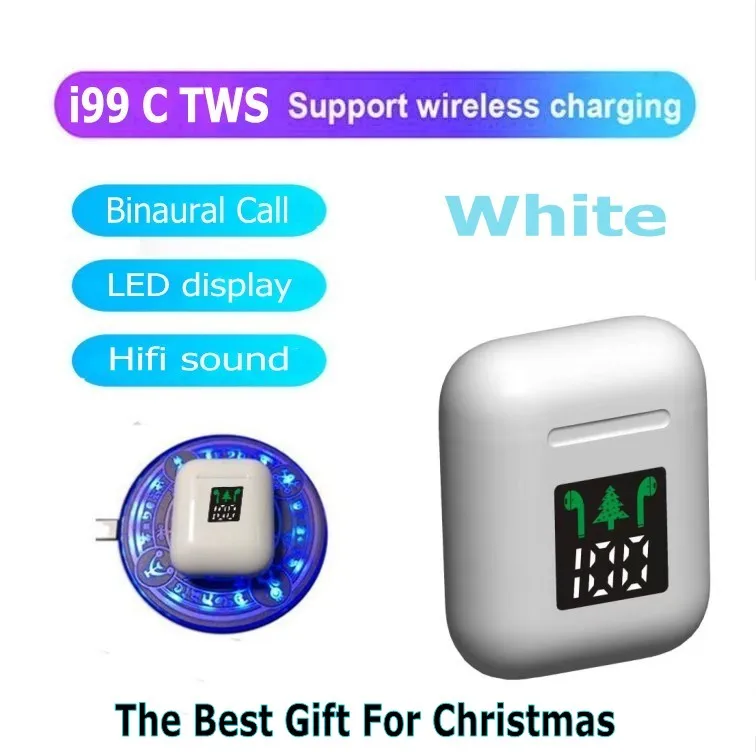 i99C-White I9000 tws 1:1 размер умный датчик 8D бас беспроводная зарядка Bluetooth 5,0 наушники i9000 tws PK i10 i12 i60 i200 i5000 tws - Цвет: i99C-White