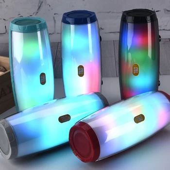 

TG165 Portable Bluetooth Speaker Stereo Leather Column LED Subwoofer Wireless Outdoor Music Box FM Radio