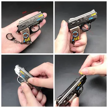 

PUBG AK98KAWM Avengers keychain Surrounded By Children's Toy Bullets, All-metal Small Pistols, Alloy Pistol captain key chains