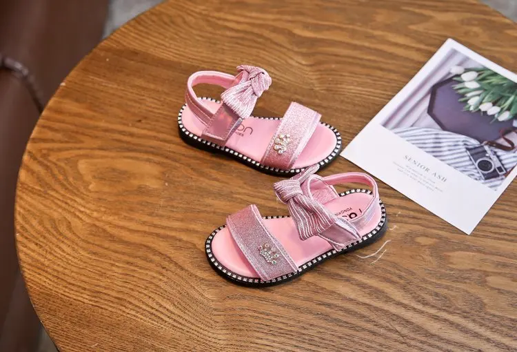 Kids Sandals Girls Shoes New Summer Bowknot Fashion Princess Girls Sandals Children Diamond Sandals For Girls Sneakers