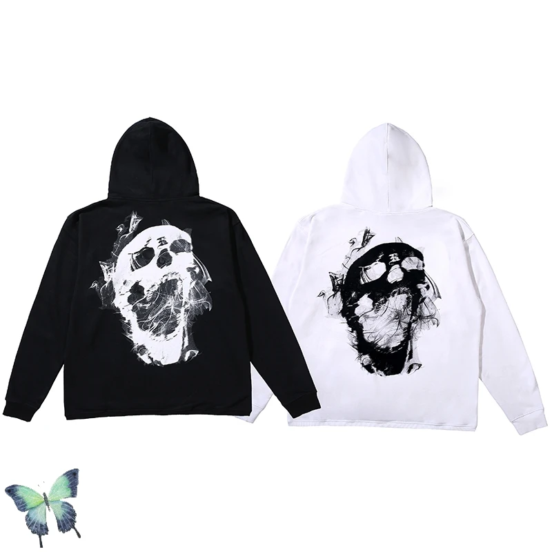 

New Revenge Bad XXX Vibes Forever Hoodie Men Women High-quality Skull Pattern Graffiti Hoodies Fashion Hip-hop Sweatshirts