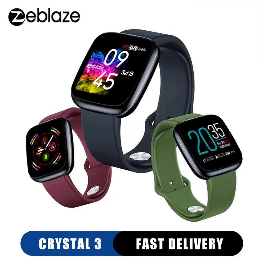 

Original Zeblaze Crystal 3 Smartwatch WR IP67 Heart Rate Blood Pressure Long Battery Life IPS Color Display Sports Smart Watch