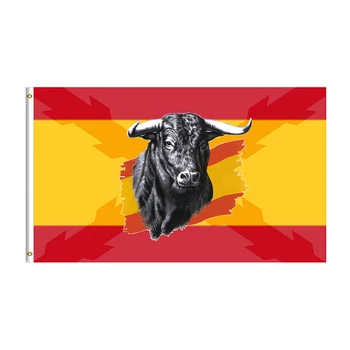 

Spanish Bull Logo Flag 150X90CM banner 3x5 FT 100D Polyester brass grommets