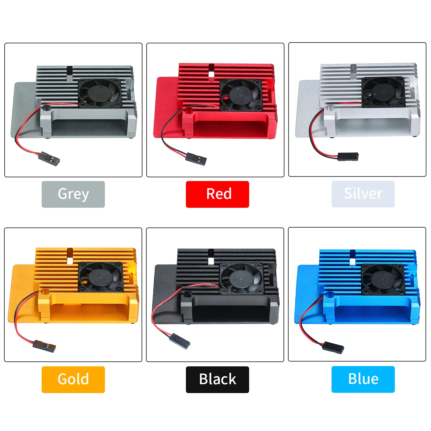 Чехол из алюминиевого сплава для Raspberry Pi 4 металлический корпус защитный корпус с охлаждающим вентилятором Raspberry Pi защитный чехол красный