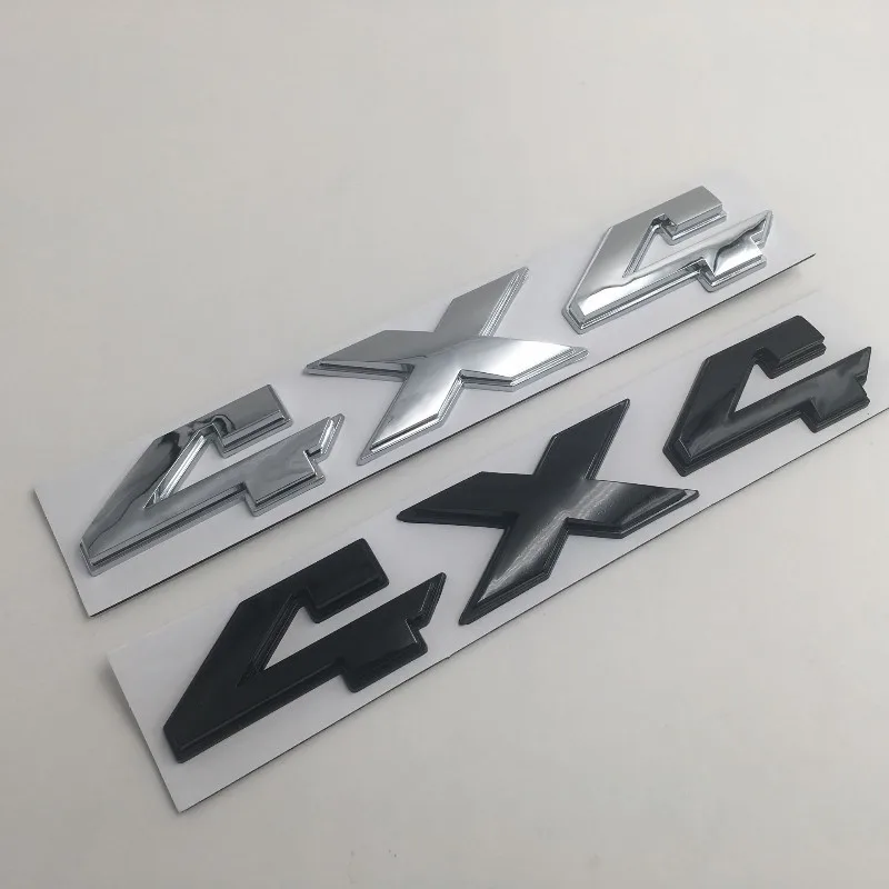 

1 Pcs Silver black 4X4 Car emblem Sticker ABS Badge For Dodge jeep off-road vehicle logo big cut Wrangler modified