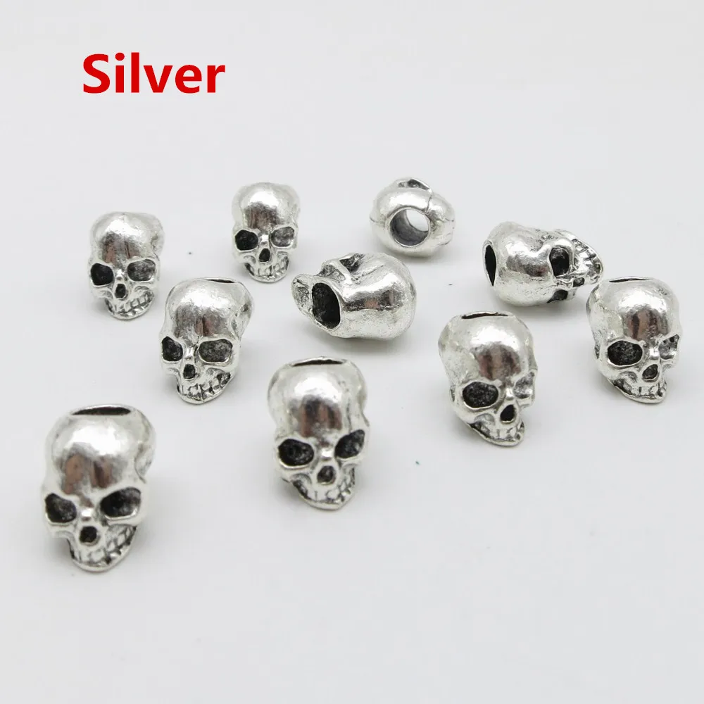 viking skull silver/Bronze hair braid dread beard dreadlock beads rings tube approx 4.5mm hole for hair accessories ring beads ring beads hair extensions tools hair extensions tools hair braid accessories 10Pcs/Pack