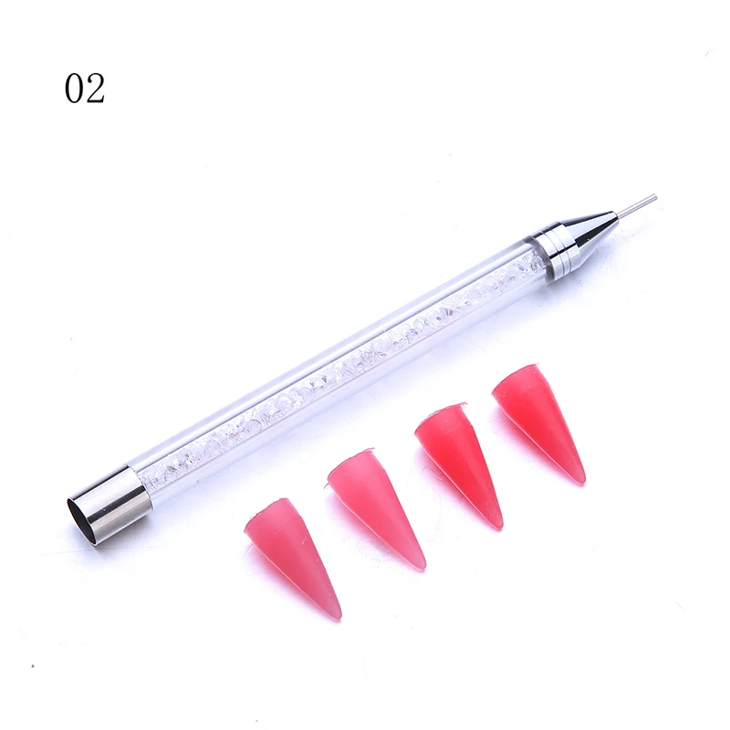 Инструмент для точечного сверления ногтей, акриловый двухсторонний сверлильный карандаш, многофункциональная восковая головка, точечное сверло, ручка для ногтей