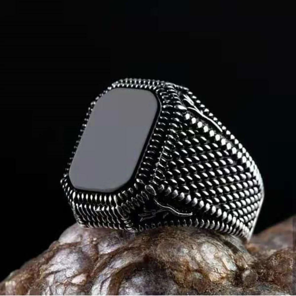 Vintage Punk Big Black Zircon Stone Rings for Men Women Gothic Octopus Scorpion Animals Punk Party Bike Jewelry Turkey Jewelry