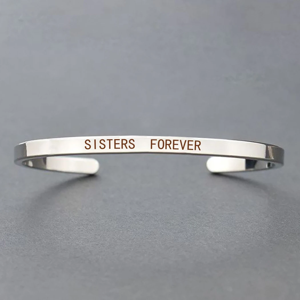 "Ты моя любимая стерва" Персонализированные буквы браслет с гравировкой лучшие друзья Мода Шарм душа сестра браслет для невесты - Окраска металла: silver