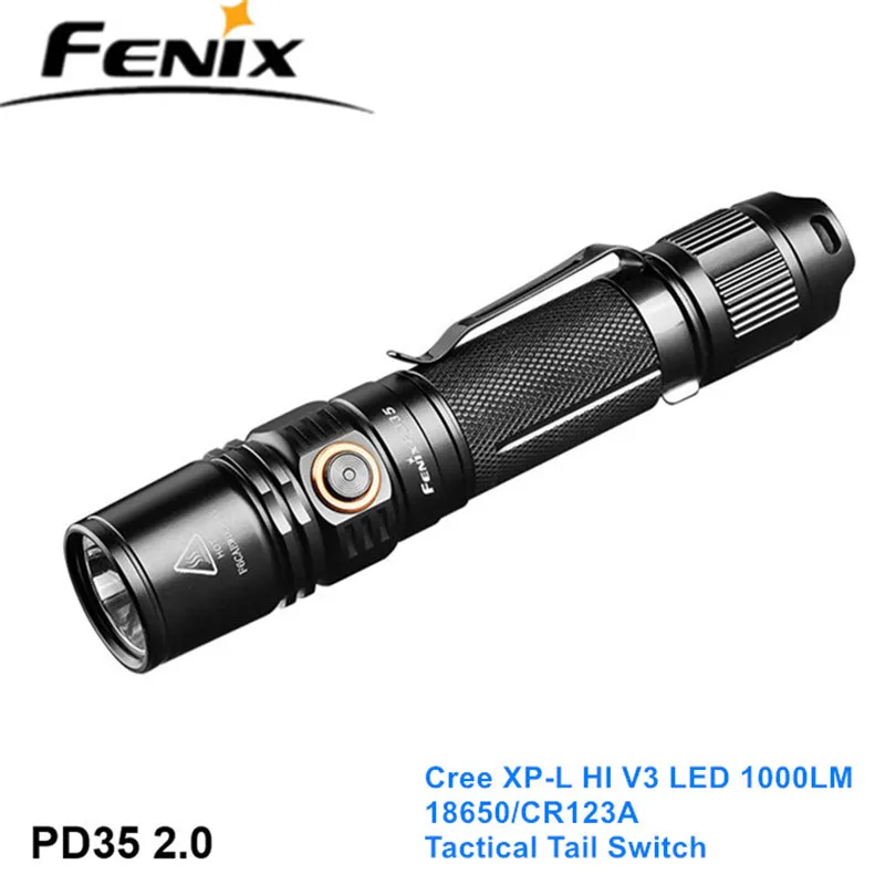 Fenix PD35 V2.0 PD35 TAC Cree XPL светодиодный тактический фонарь с яркостью на дальние расстояния, уличный фонарь с питанием от 18650 летучей мыши