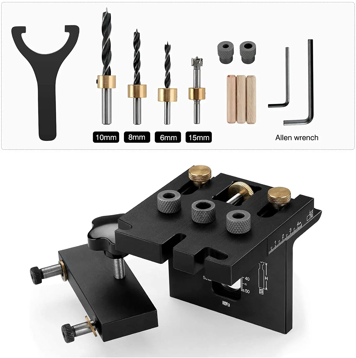 3 in 1 Doweling Pocket Hole Jig Woodworking Kit with Positioning Clip  Adjustable Drilling Guide Puncher Locator Carpentry Tools - AliExpress