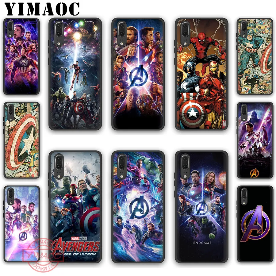 

YIMAOC Avengers Iron Man Captain America Soft Silicone Case for Huawei P30 P20 Pro P10 P9 P8 Lite 2017 2018 2019