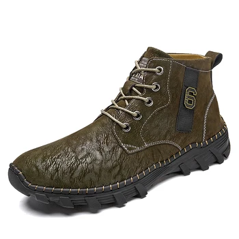 

Men's loafers New 2020 Outdoor Leisure Sports Ankle Boots Rubber Outsole Classic Driving Work Shoes Plus Size 38-48