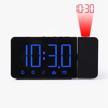 

FM Radio Function Digital Projection Alarm Clock Date Snooze Backlight Projector Desk Table Led Clock With Time Projection