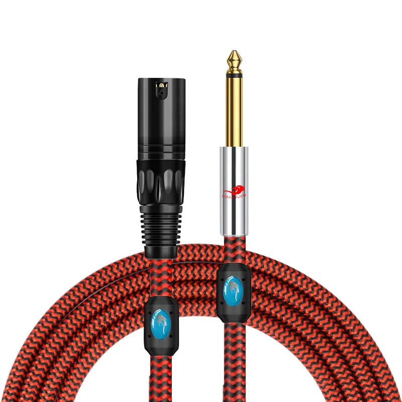 1/4 Inch TS Mono 6.35mm to XLR 3-Pin Male Audio Cable for Microphone Mixer Guitar Amplifier Speaker System Instrument Cords