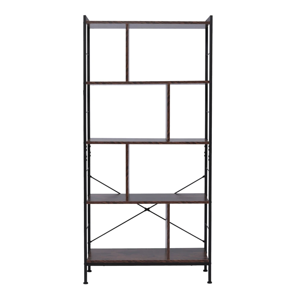 

4 Tier Industrial Bookshelf Floor Standing Storage Rack in Living Room Office Study Large Storage Space Shelf Storage