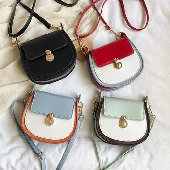 

Fashion Contrast Color Crossbody Bags For Women Small PU Leather Shoulder Bag Female Handbags Purses Travel Bags 20#73