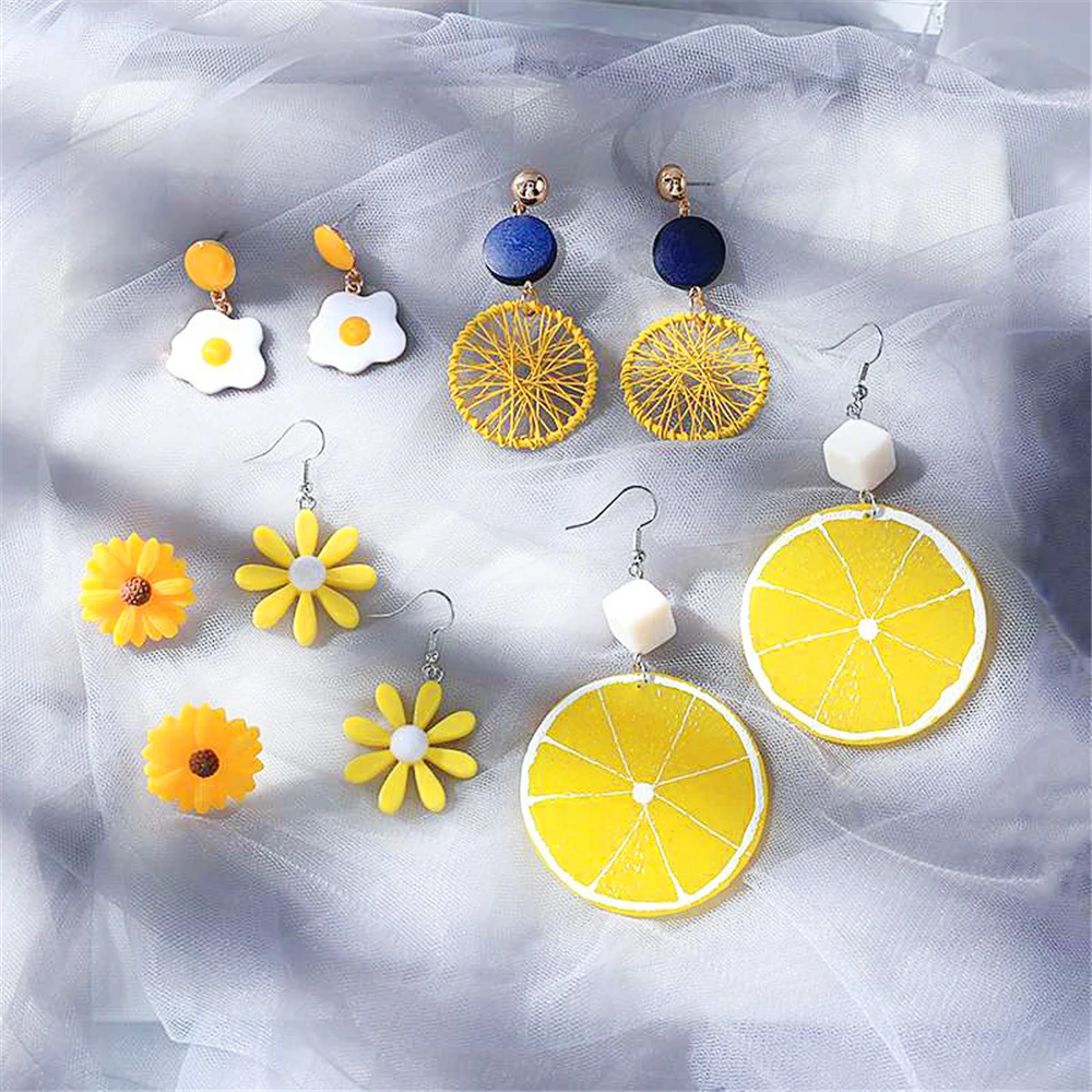 Модные желтые серьги loreдана в виде сетки мечты женские летние свежие стиле Ins с