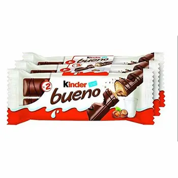 

Kinder Bueno - Gaufrettes enrobées de chocolat au lait - lot de 3 paquets de 43 g