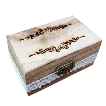 

Novelty Custom Wooden Wedding Holder Engagement Ring Box Decor Proposal Gift Decorative Vintage Style