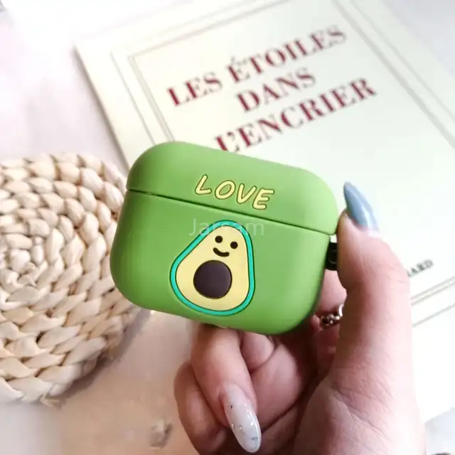 Cartoon Silicone Case For Airpods Pro Case Wireless for airpods pro Case Cover Earphone Case For Air Pods pro Avocado